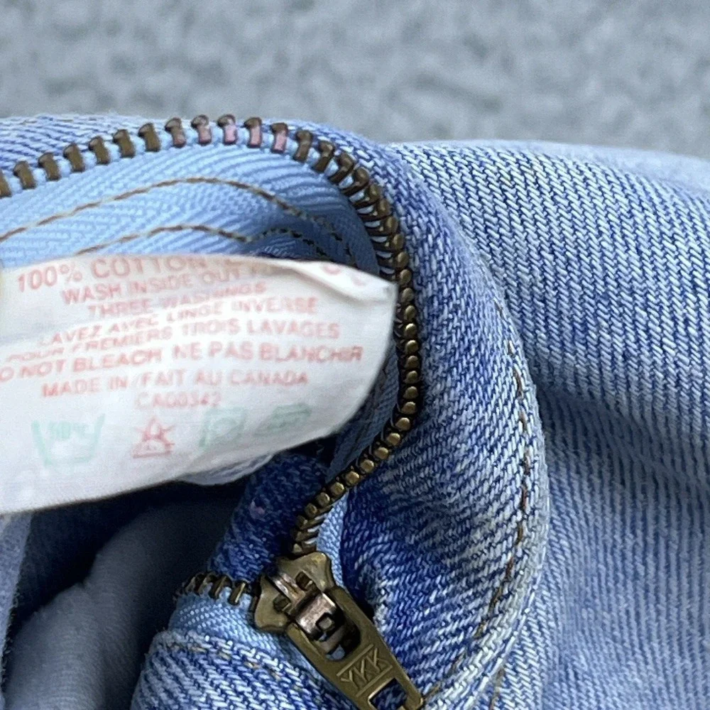 VTG Levi Strauss 619 Mens Light Blue Denim Jeans Straight Leg Orange‎ Tab 36x31